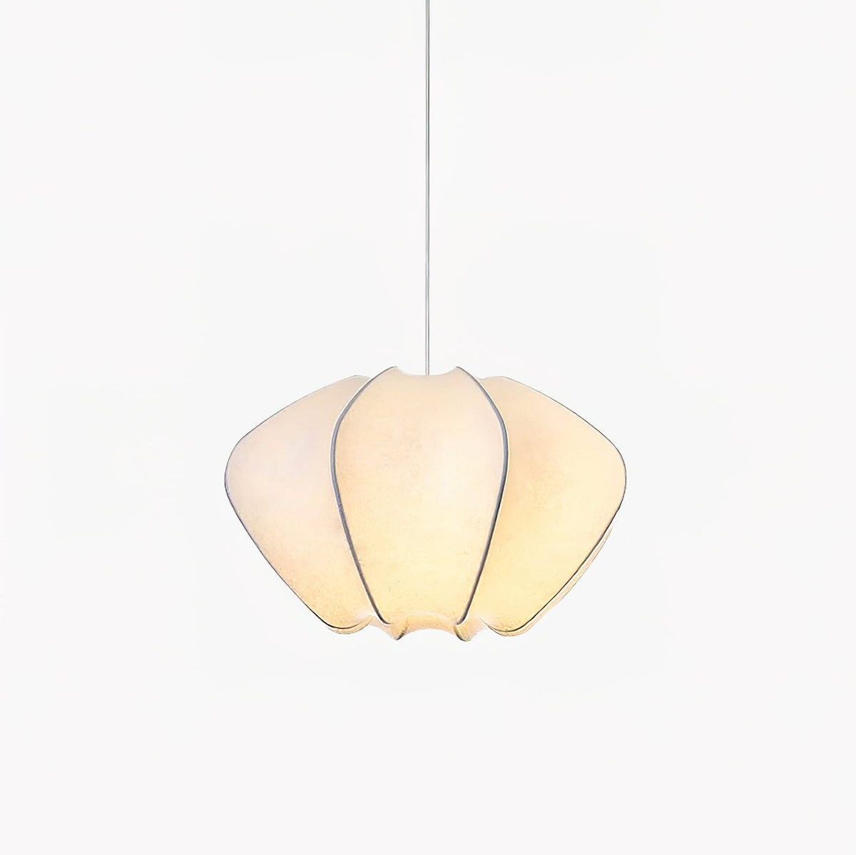 Pithos Elegancka lampa wisząca ze szmatki w kolorze białym
