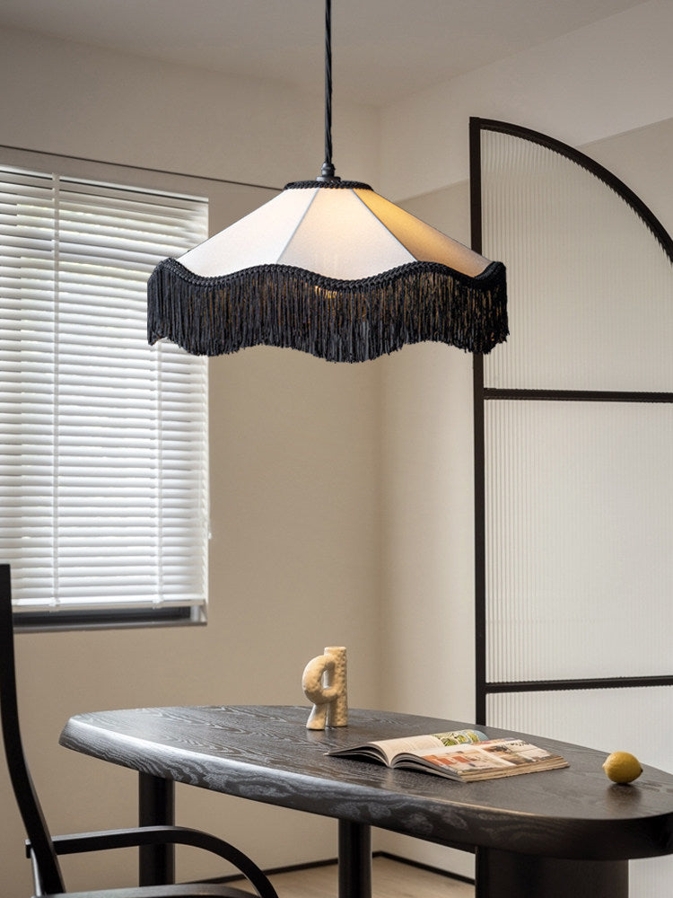 Elmsford Lampa Wisząca Z Tkaniny Z Frędzlami