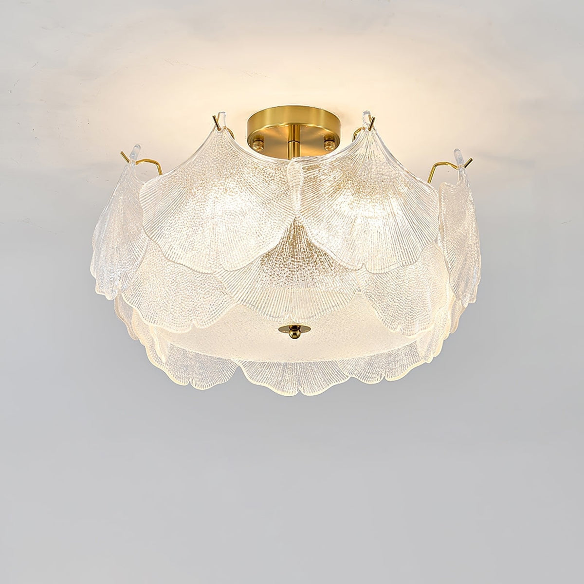 Quineth liściasta lampa sufitowa ze szkła