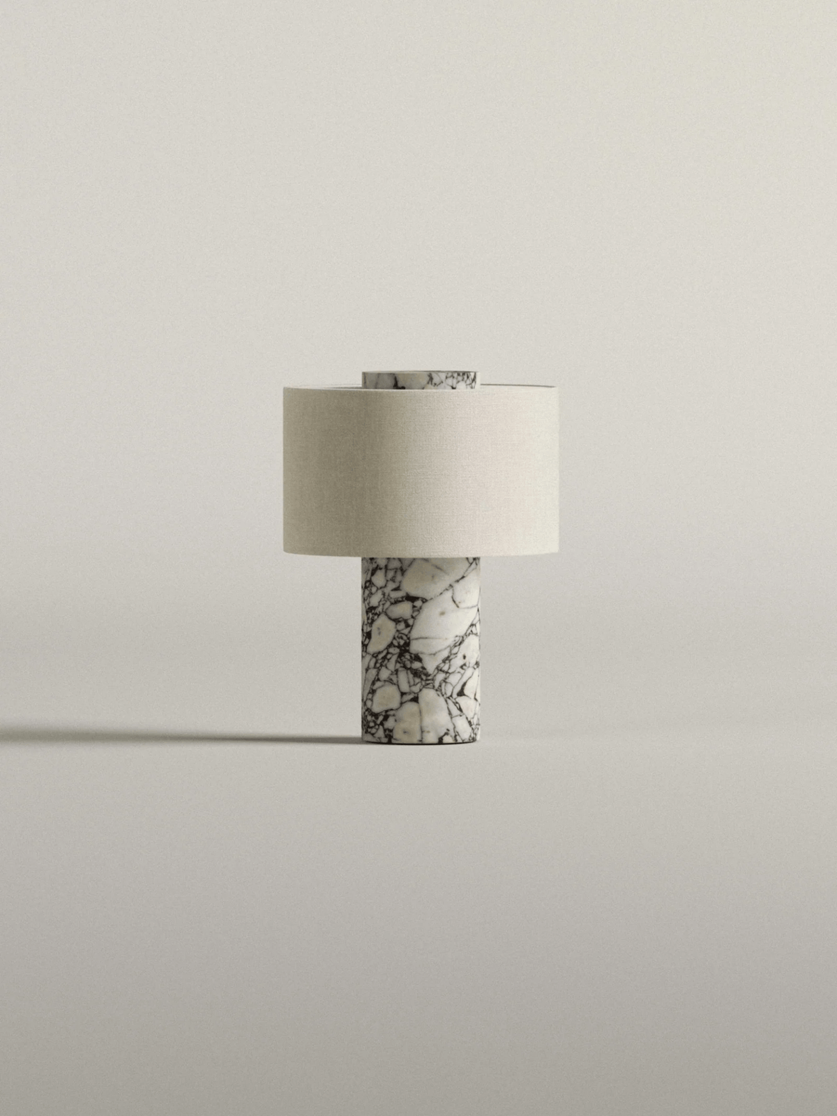 Kalwy cylindryczna lampa stołowa z travertynu w kolorze żółtym