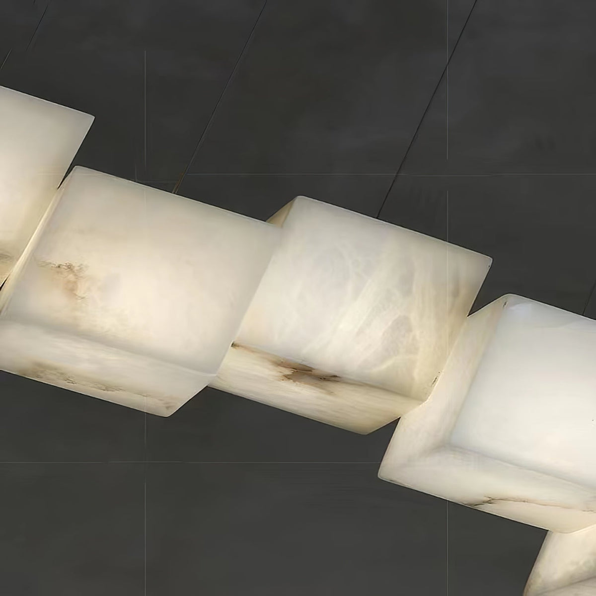 Alabaster żyrandol sześcienne elegancja