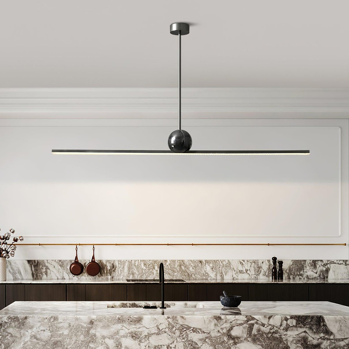 Mariiella liniowa minimalistyczna lampa wisząca z marmuru