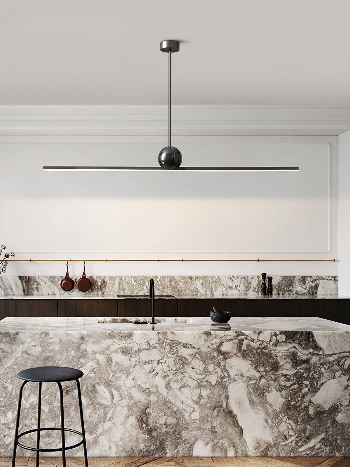 Mariiella liniowa minimalistyczna lampa wisząca z marmuru