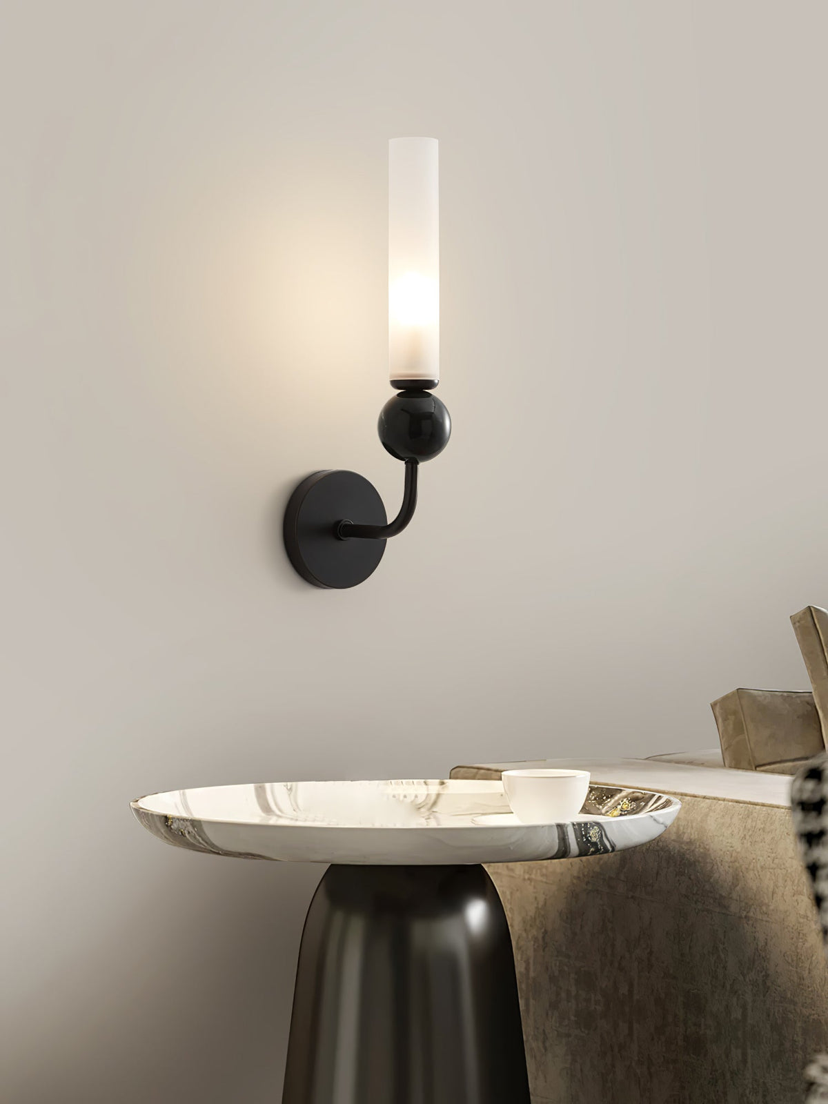 Dulane nowoczesna minimalistyczna kinkietowa lampa ścienna w pionie z marmuru
