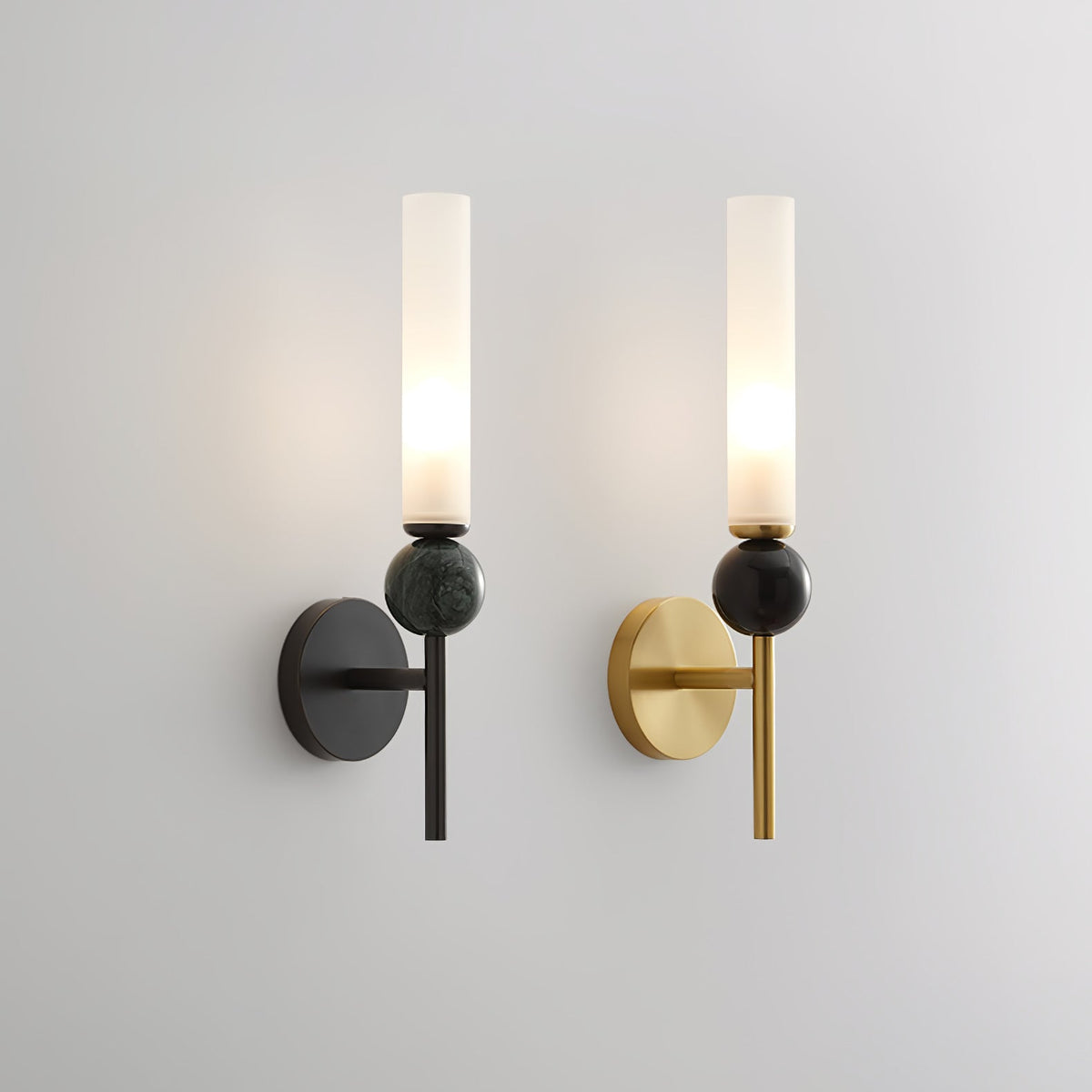 Dulane nowoczesna minimalistyczna kinkietowa lampa ścienna w pionie z marmuru
