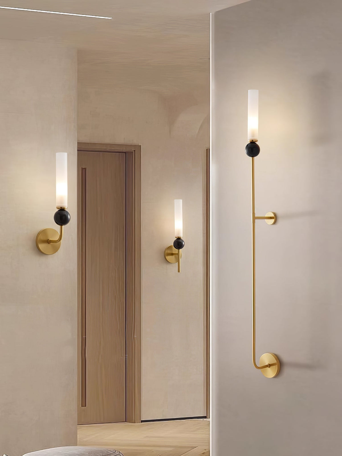 Dulane nowoczesna minimalistyczna kinkietowa lampa ścienna w pionie z marmuru