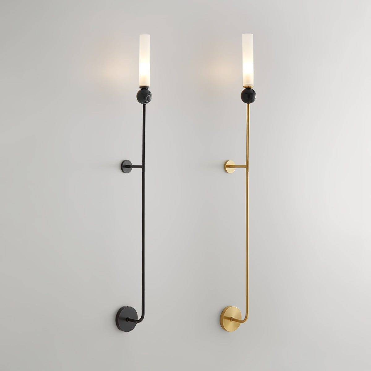Dulane nowoczesna minimalistyczna kinkietowa lampa ścienna w pionie z marmuru