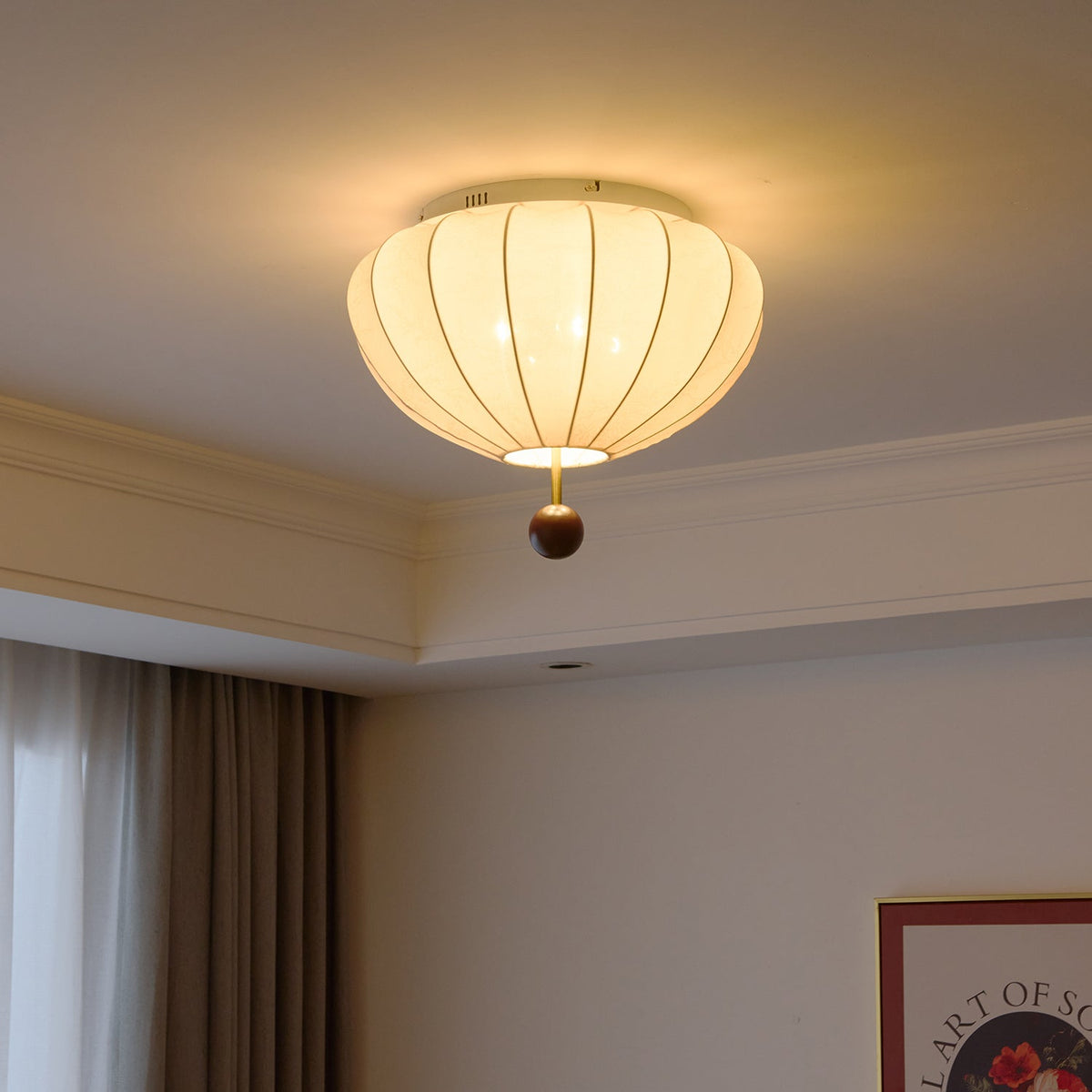 Willow lampa sufitowa z płótna i drewna