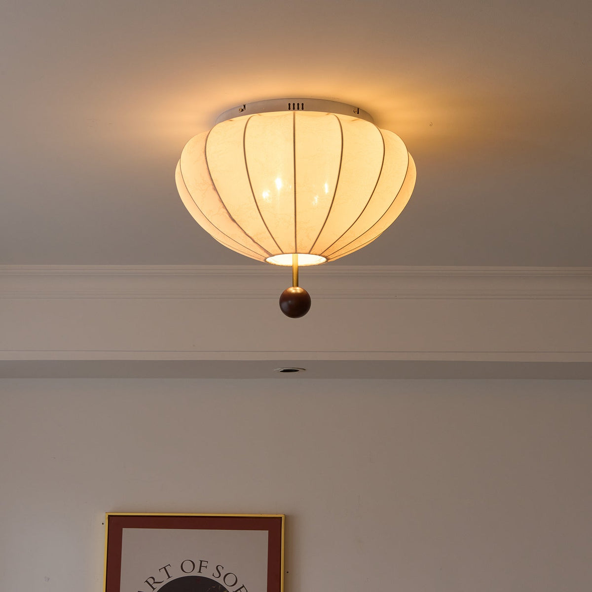 Willow lampa sufitowa z płótna i drewna