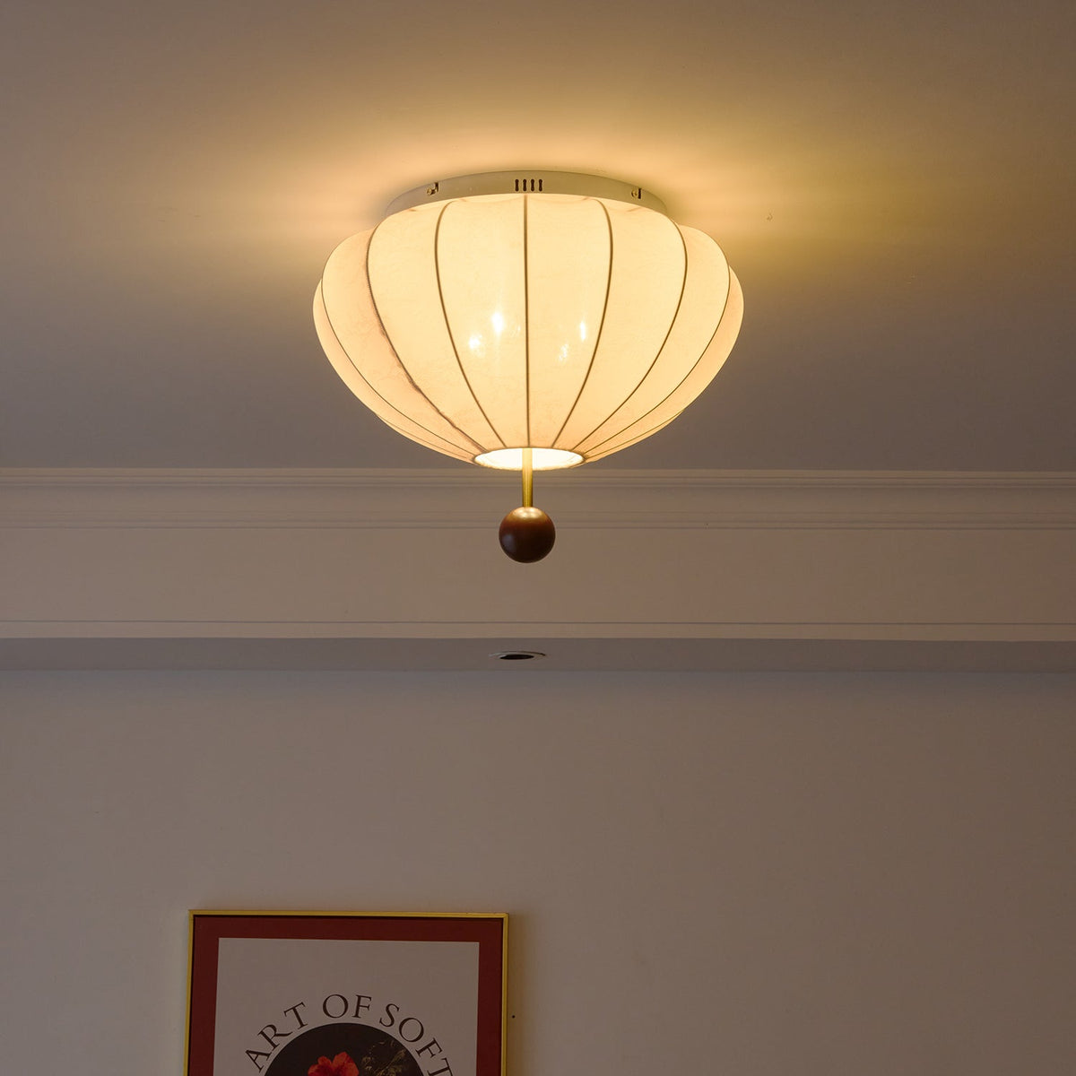 Willow lampa sufitowa z płótna i drewna