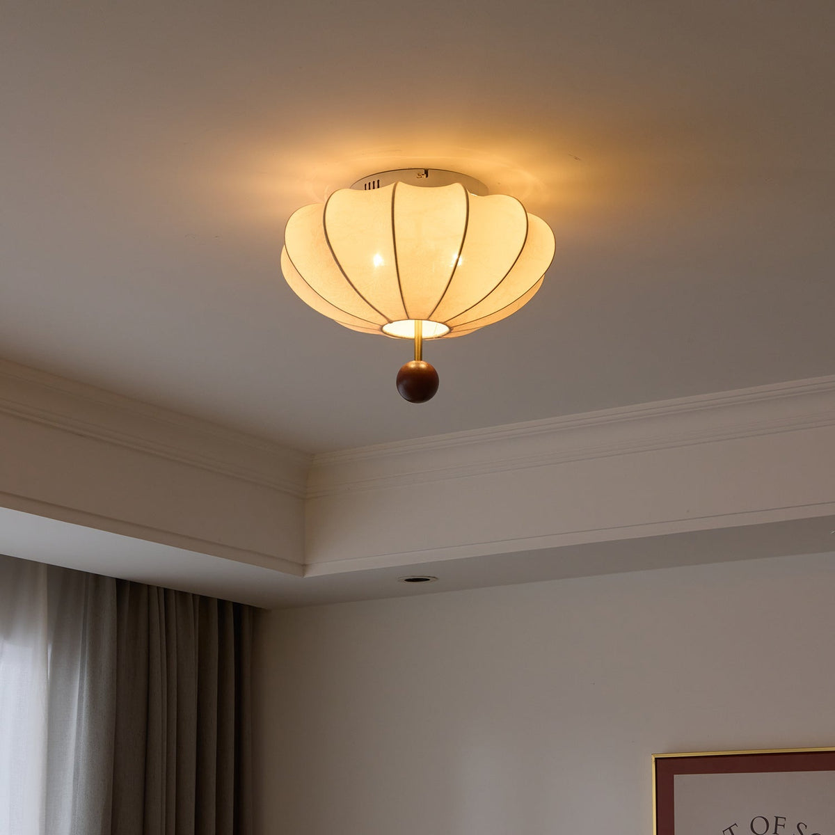 Willow lampa sufitowa z płótna i drewna