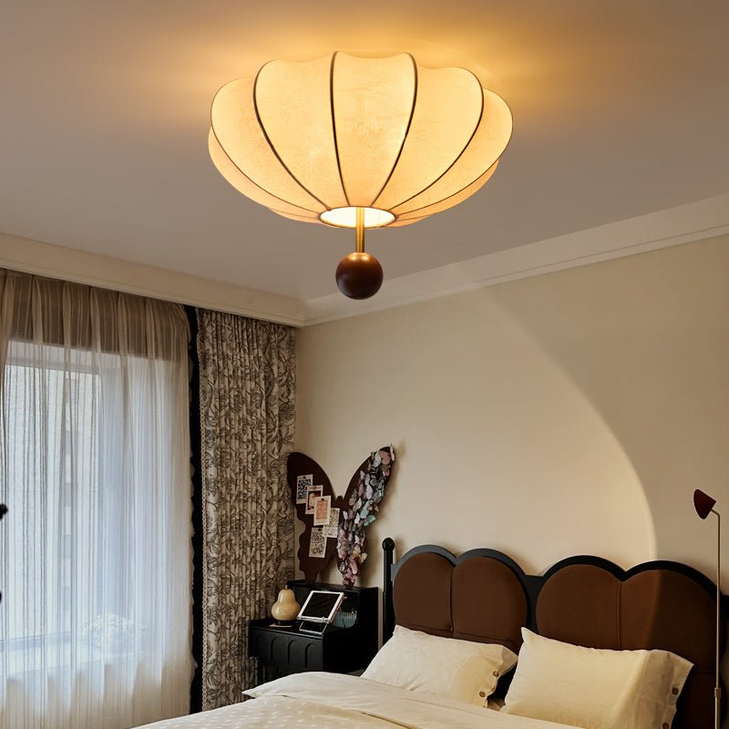 Willow lampa sufitowa z płótna i drewna