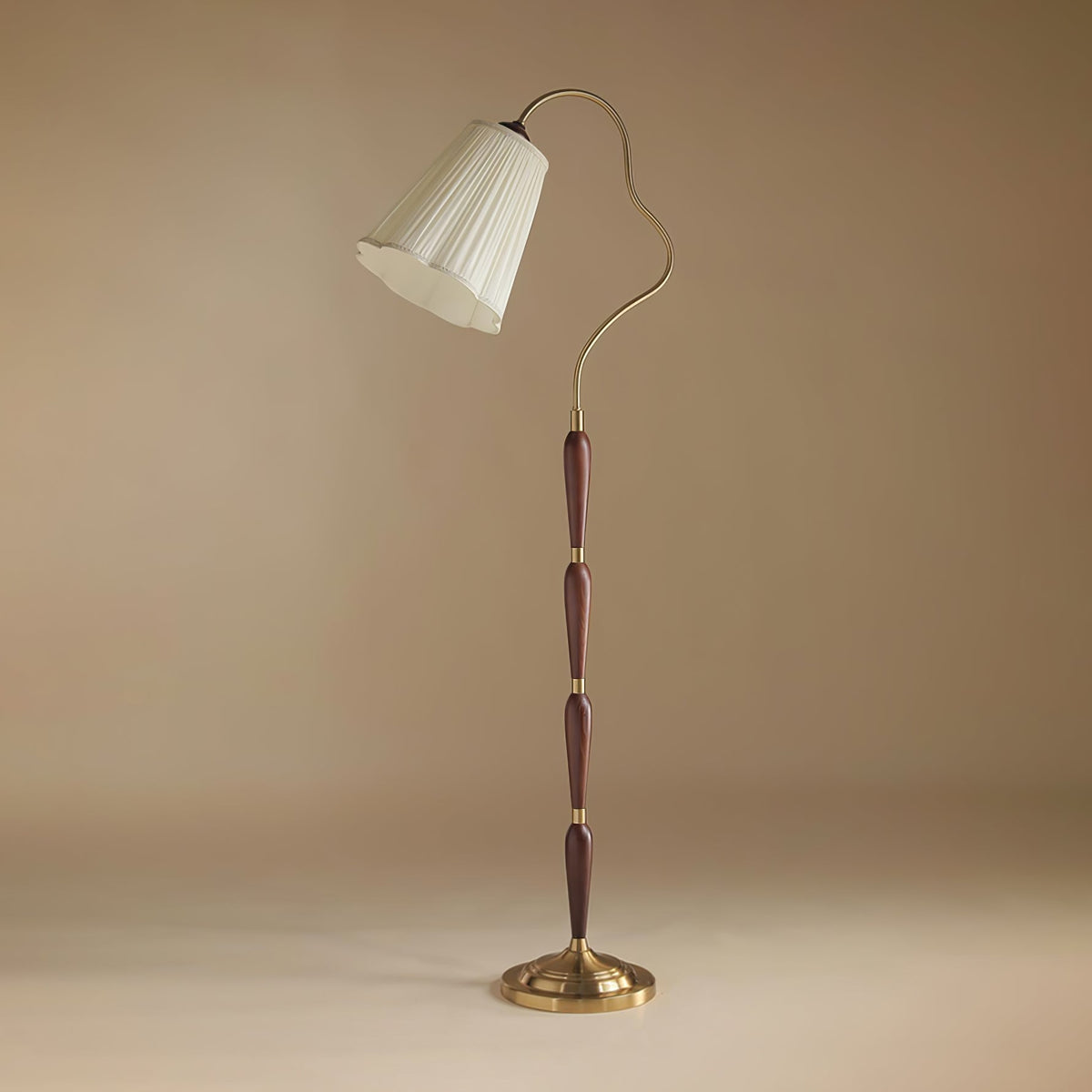 Foster vintage lampa stojąca z drewna