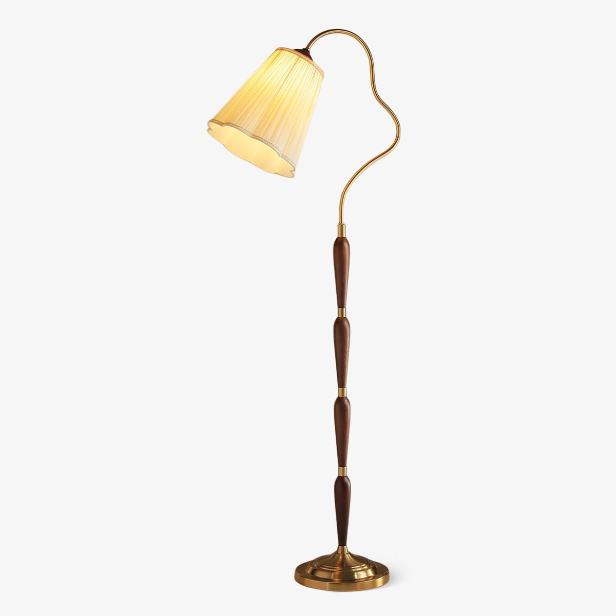 Foster vintage lampa stojąca z drewna