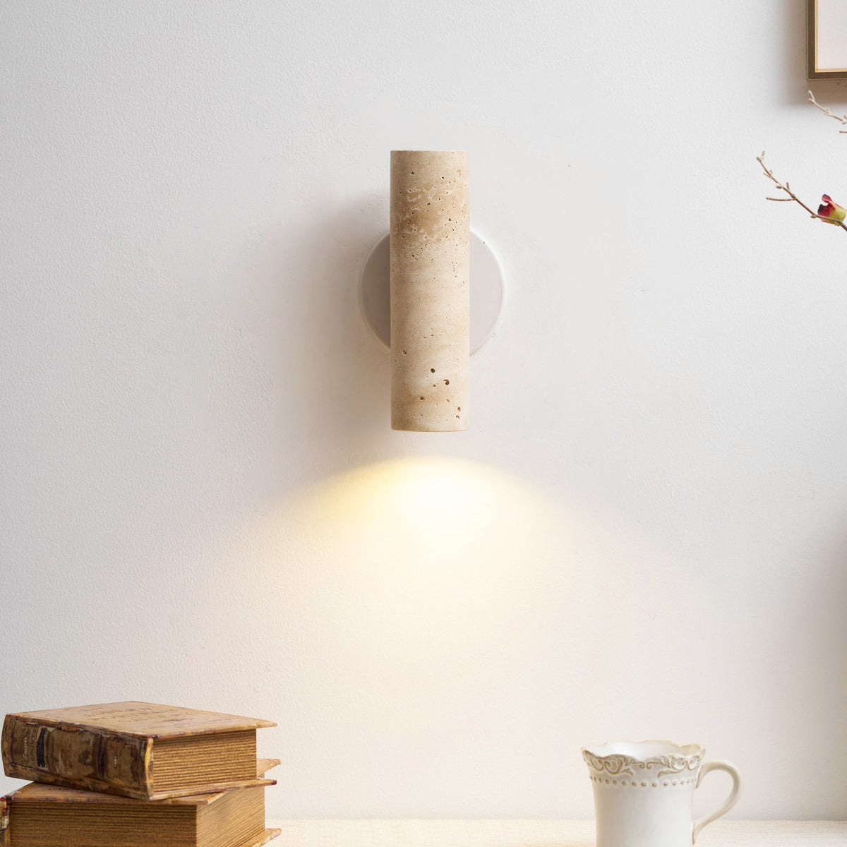 Nula Travertine kinkiet drewniany