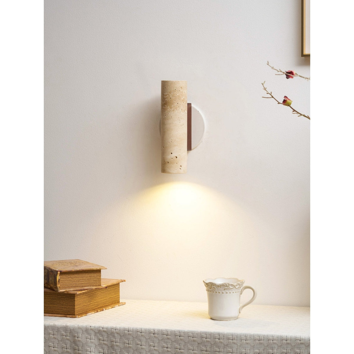 Nula Travertine kinkiet drewniany