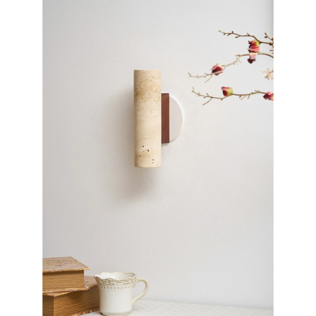 Nula Travertine kinkiet drewniany