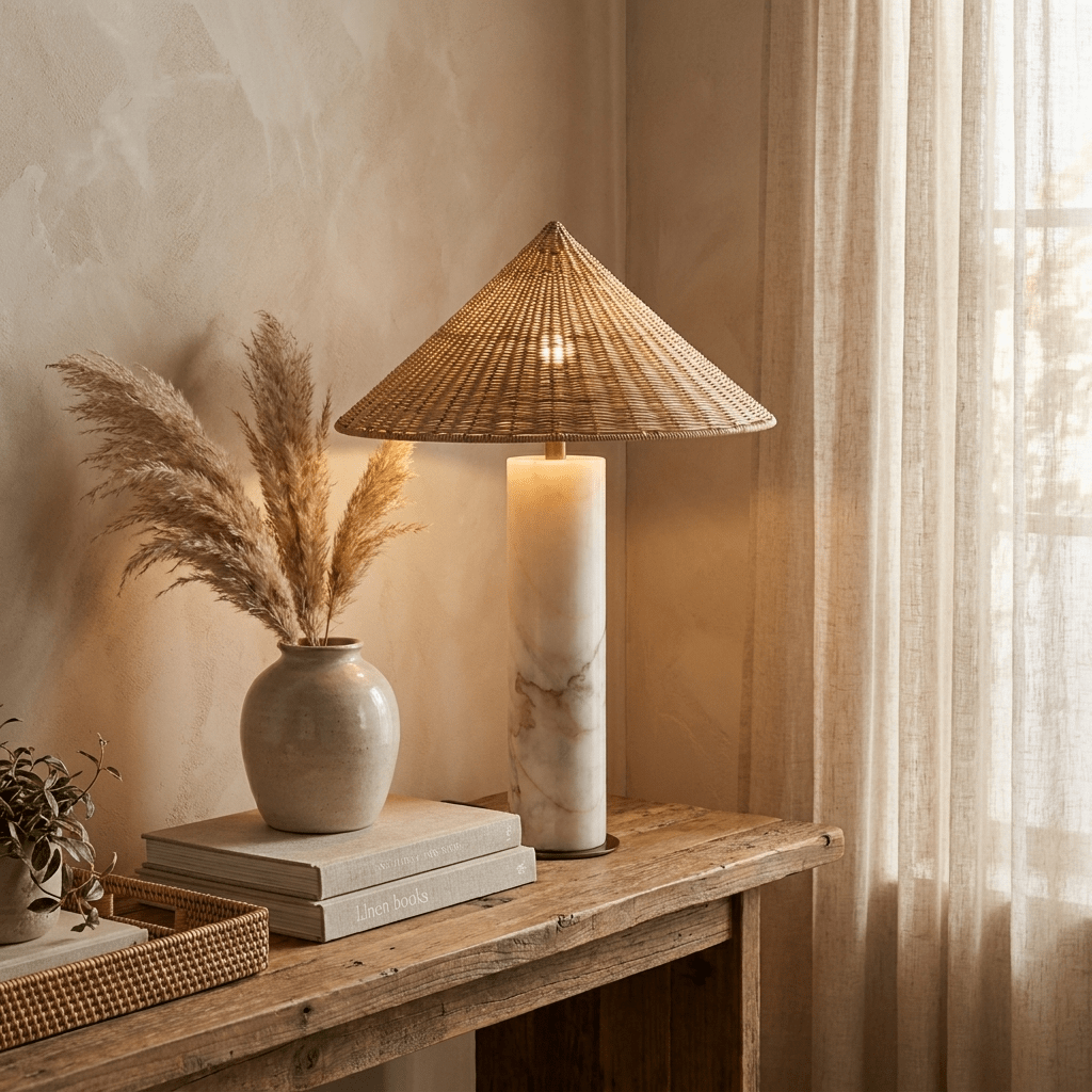 Lampa stołowa Neriella z marmuru
