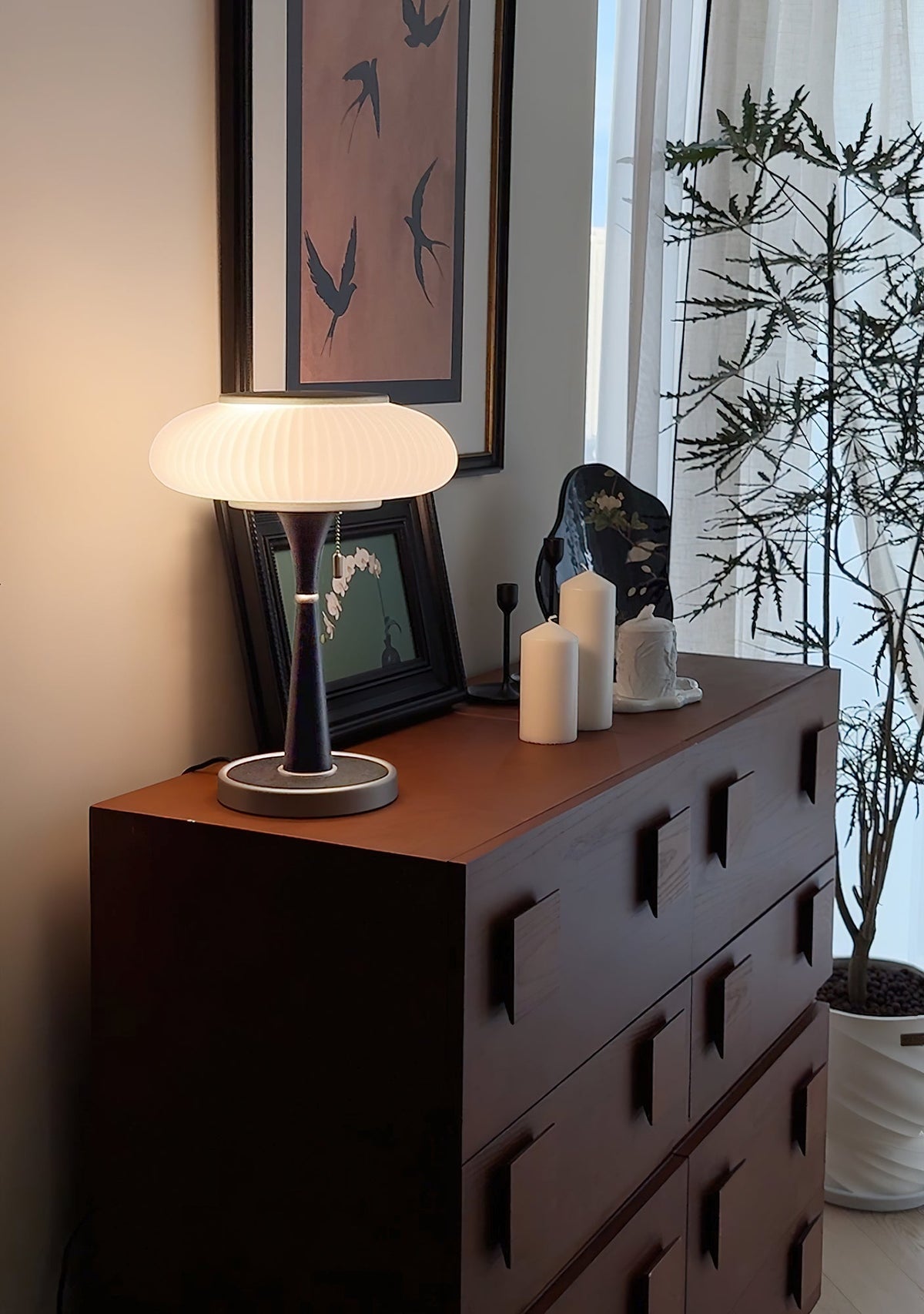 Lampa stołowa Vevelo drewniana retro