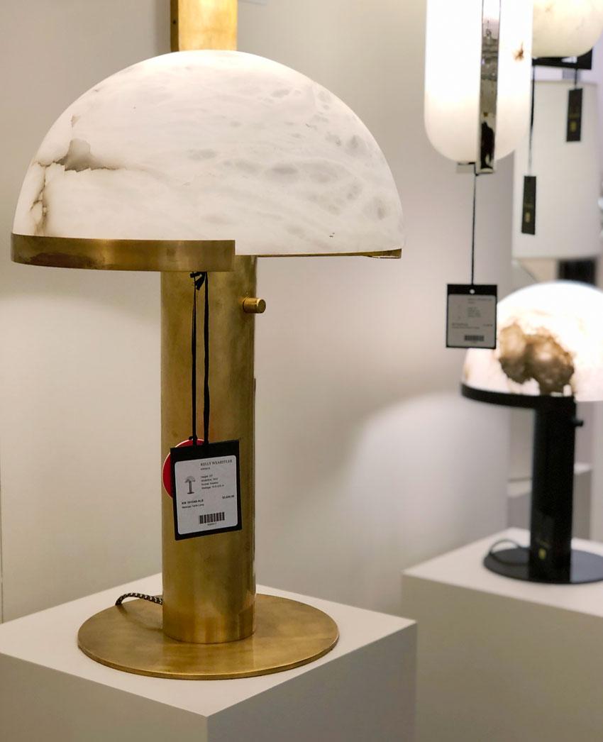 Keir lampa stołowa z alabastrem