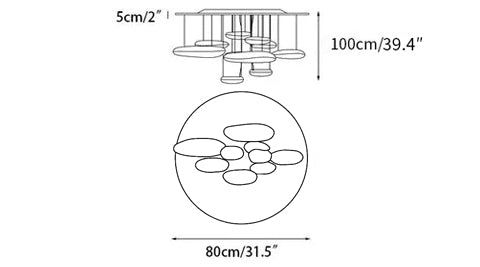Lampa sufitowa Feririan Aluminiowy Kamyk