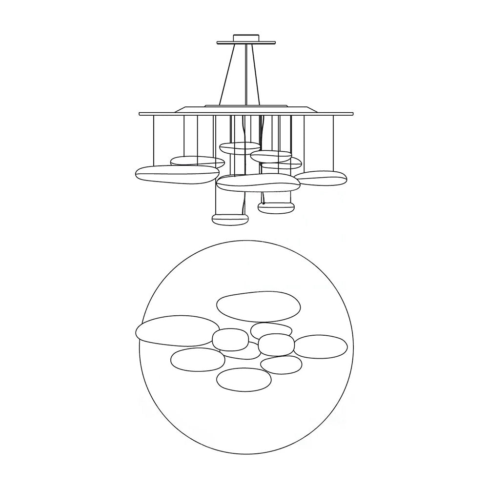 Lampa sufitowa Feririan Aluminiowy Kamyk