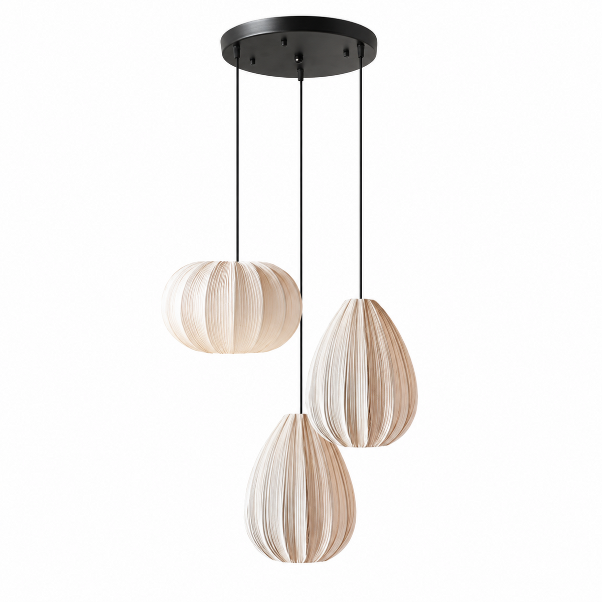 Casterwyn Lampa Wisząca Z Plisowanej Tkaniny