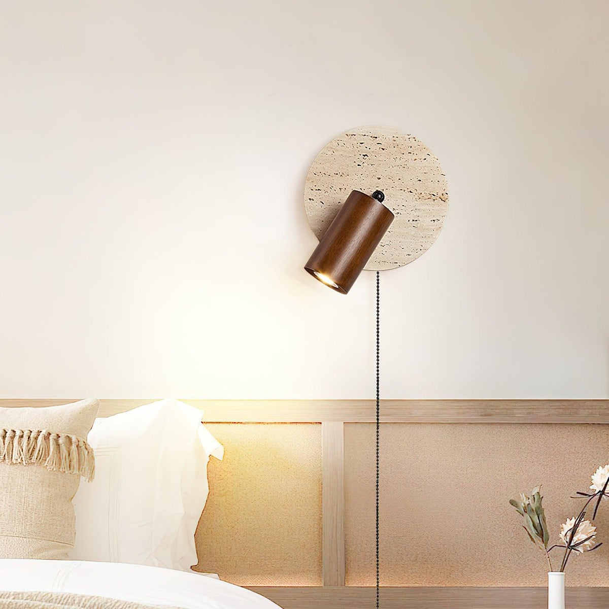 Romino Disc Swing Travertine kinkiet