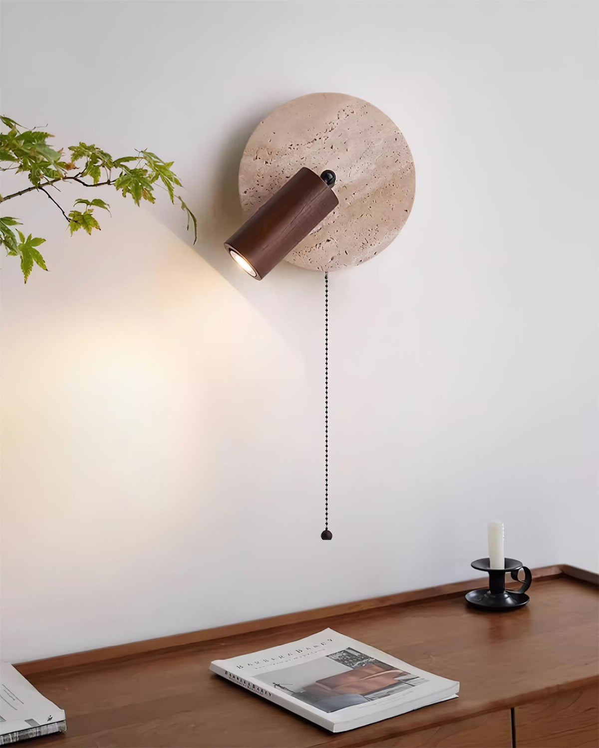 Romino Disc Swing Travertine kinkiet