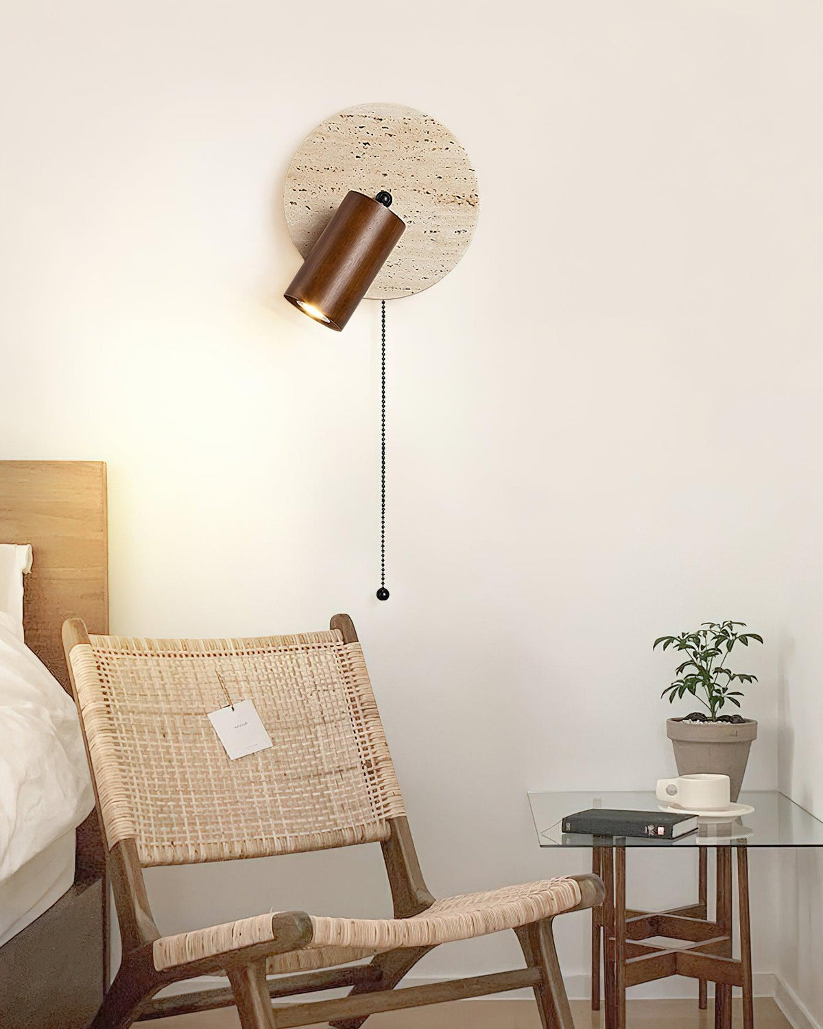 Romino Disc Swing Travertine kinkiet