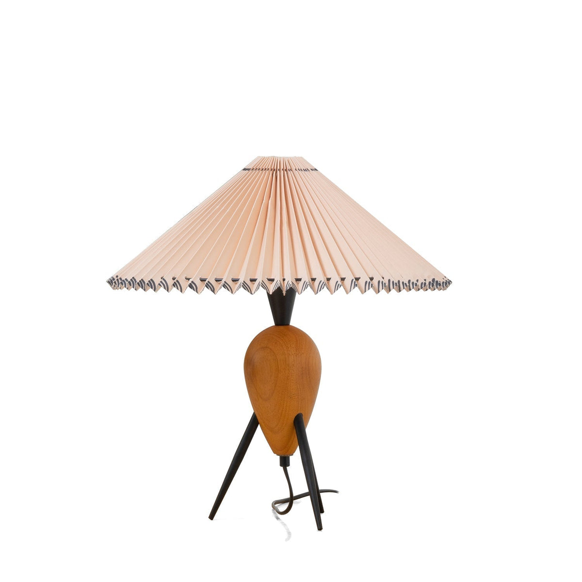 Elyse retro lampa stołowa z drewna i płótna