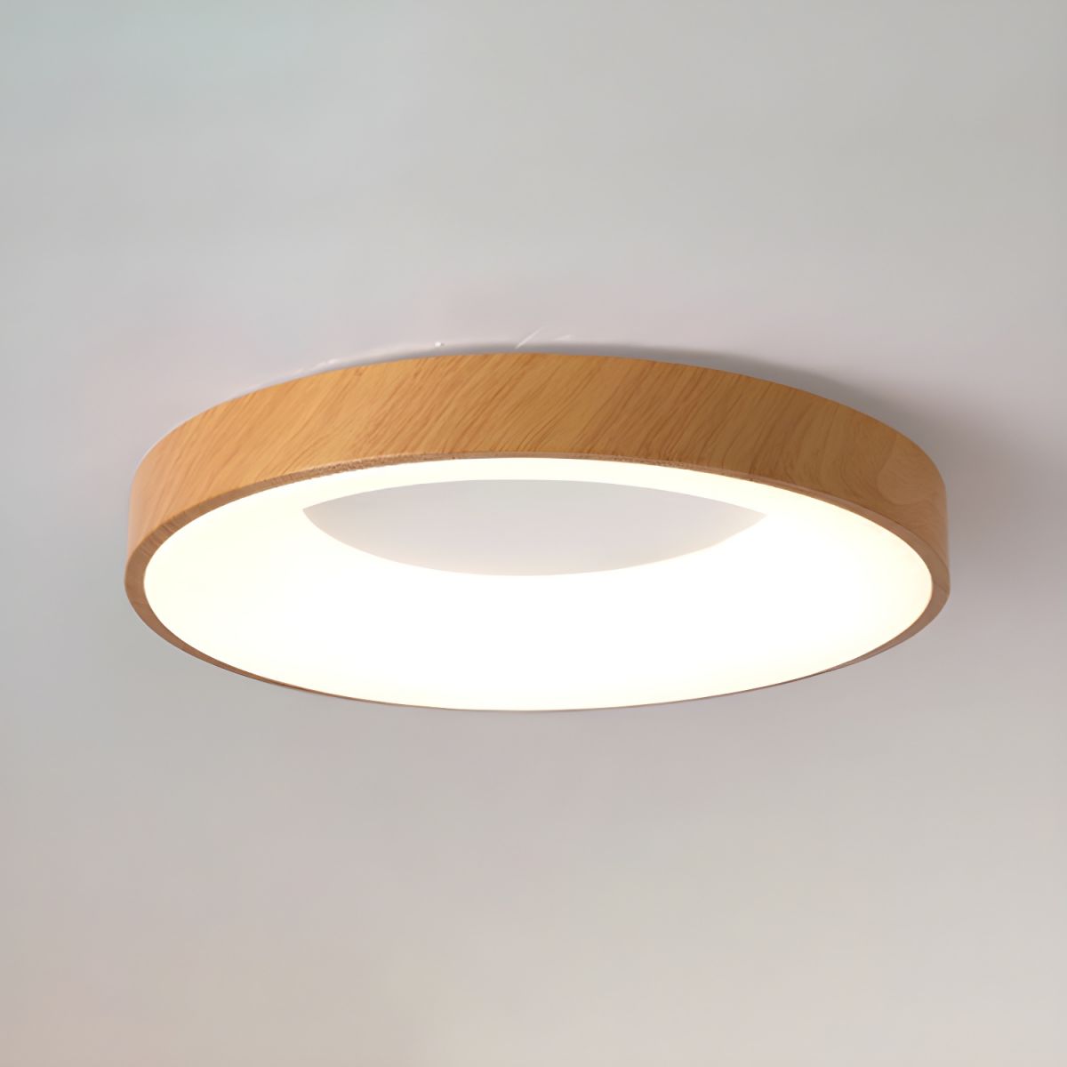 Javlen nowoczesna lampa sufitowa montowana bezpośrednio w stylu minimalistycznym z drewnem