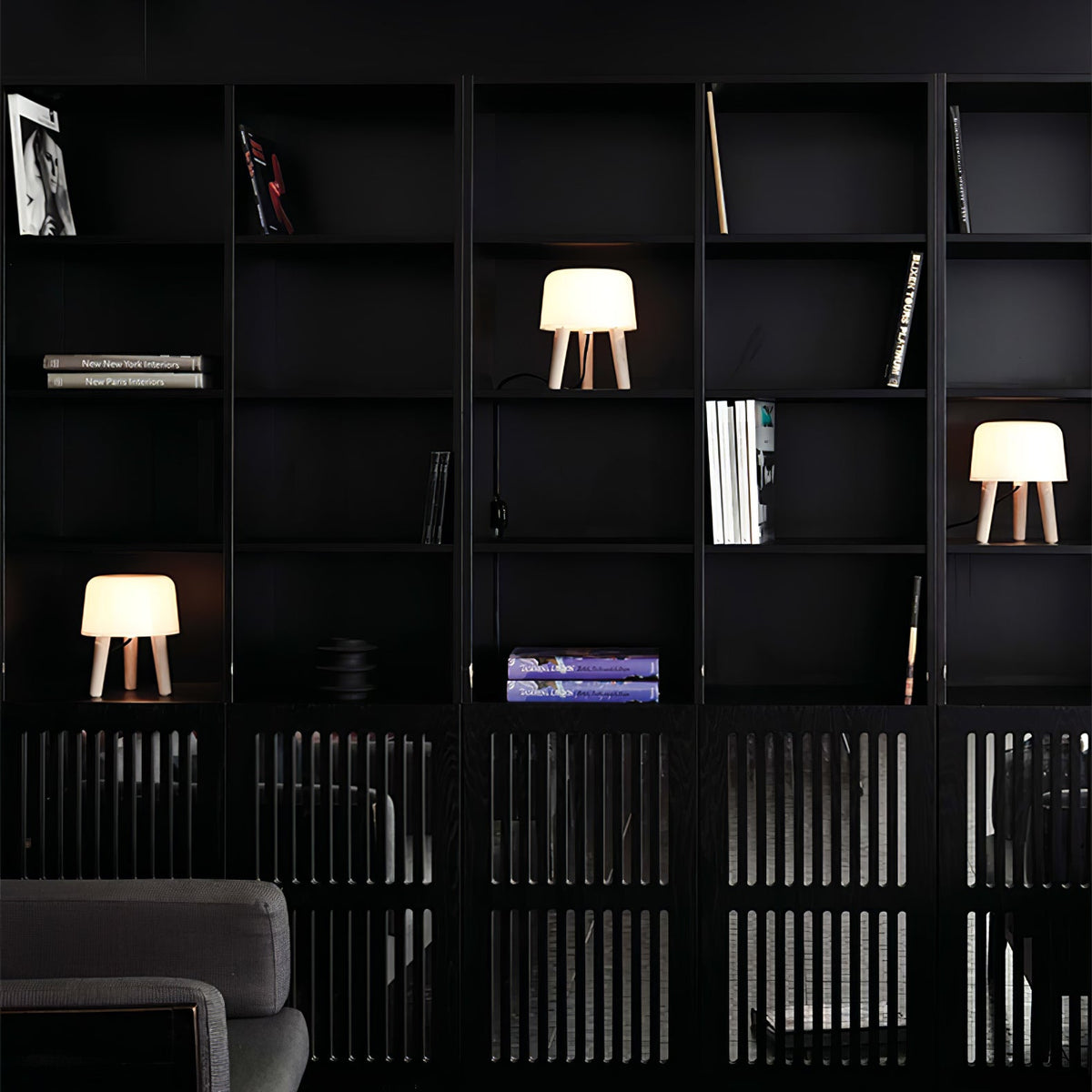 GlowPod lampa stołowa ze szkła i drewna w kolorze naturalnym & biała