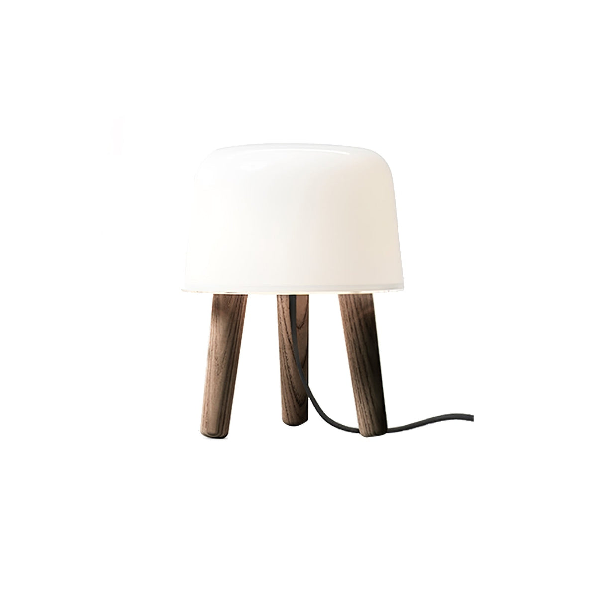 GlowPod lampa stołowa ze szkła i drewna w kolorze naturalnym & biała