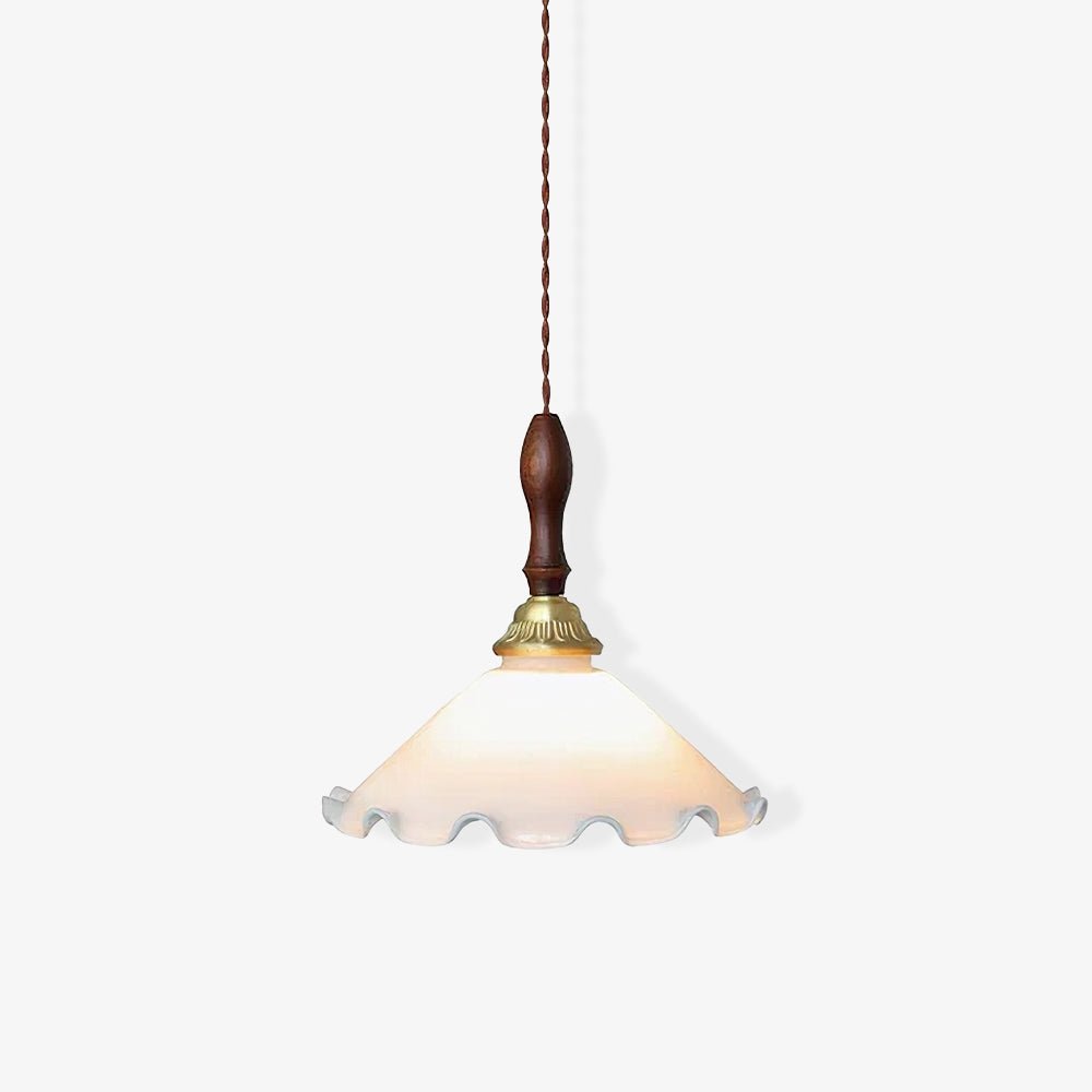 Floria wisząca lampa ze szkła w kremowej bieli