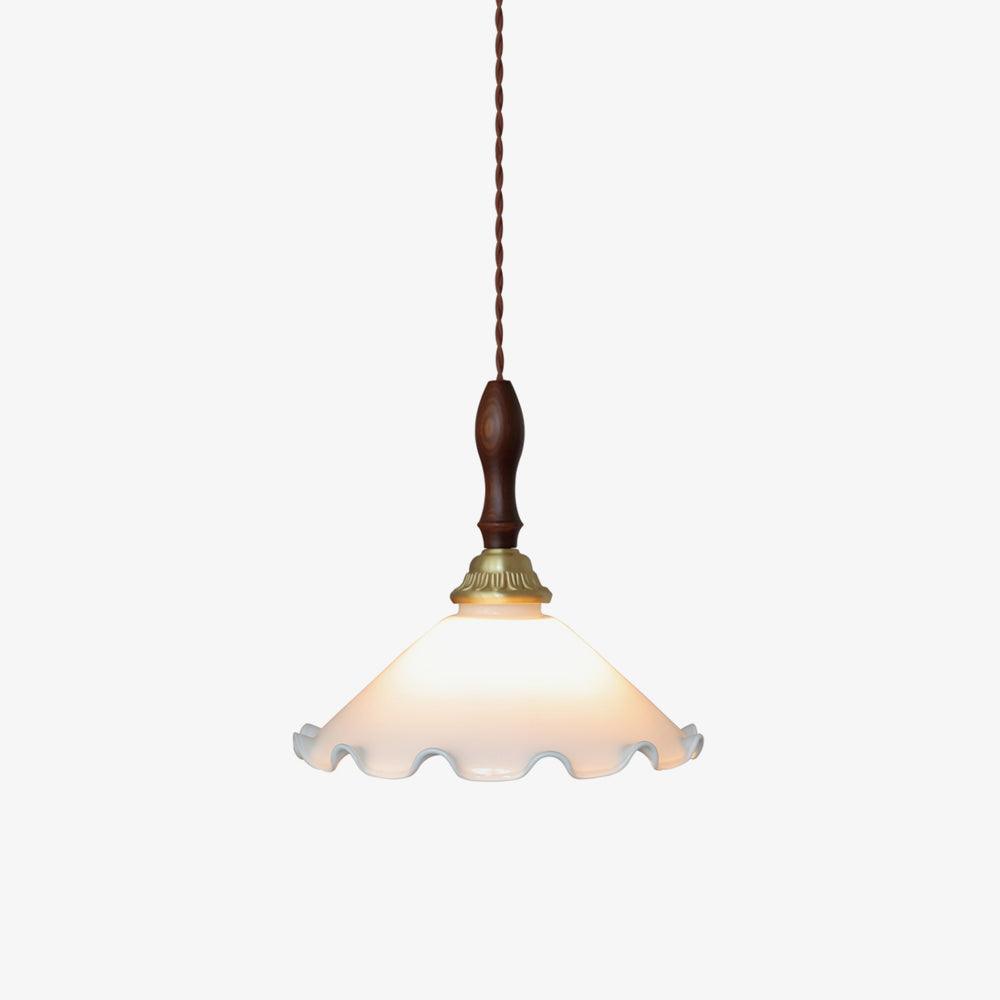 Floria wisząca lampa ze szkła w kremowej bieli