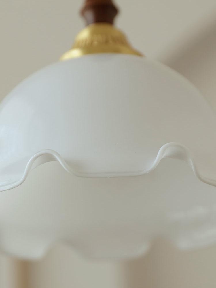 Floria wisząca lampa ze szkła w kremowej bieli