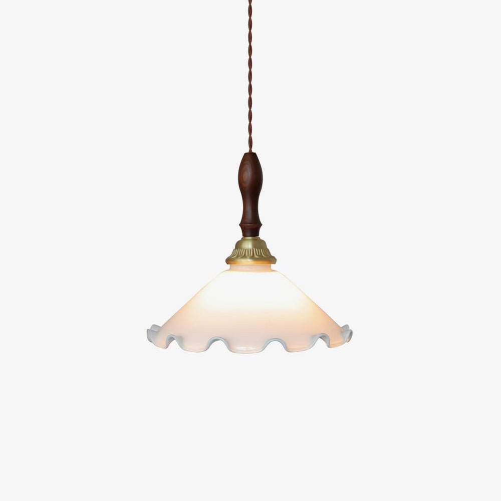 Floria wisząca lampa ze szkła w kremowej bieli