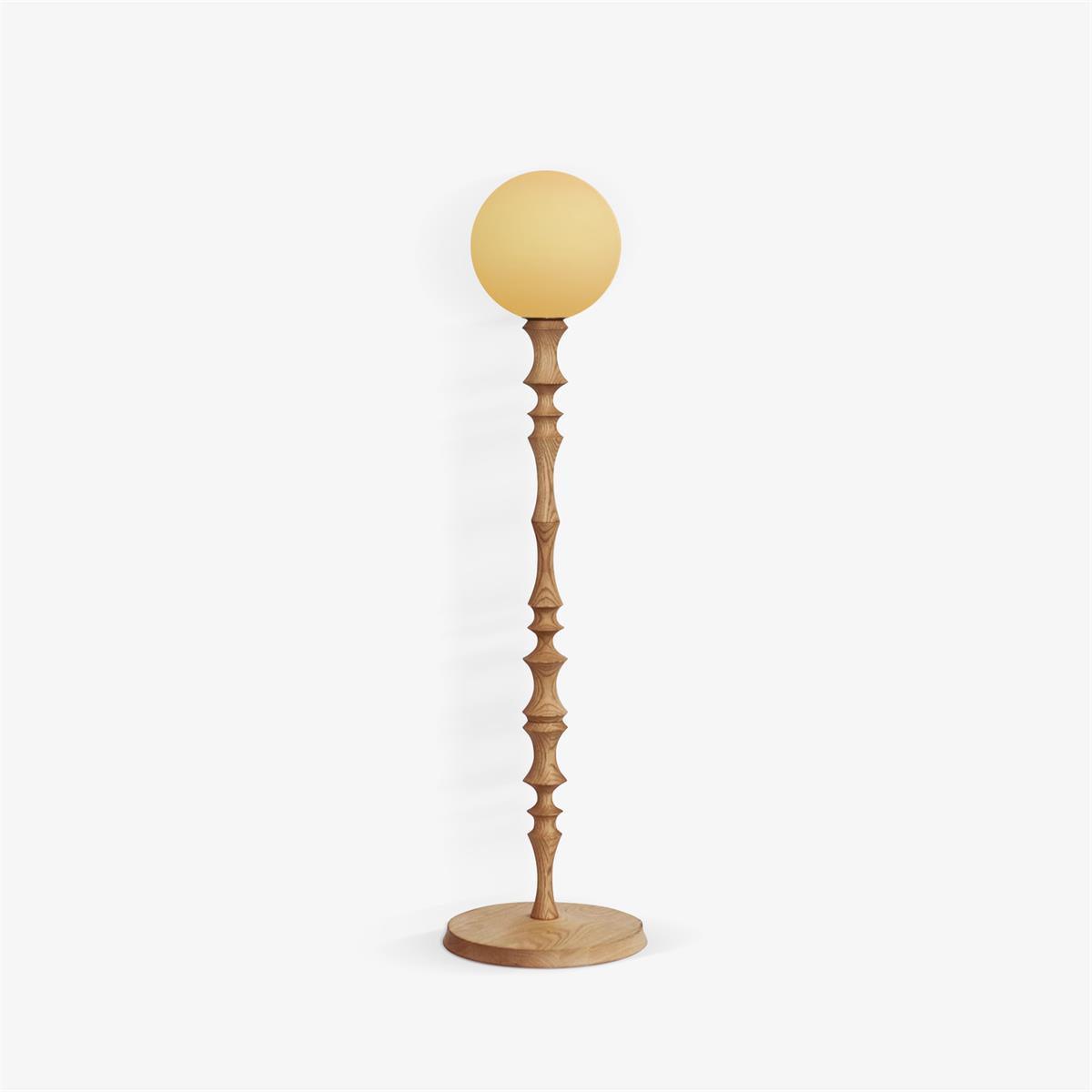 Vilten elegancka lampa stojąca z drewna