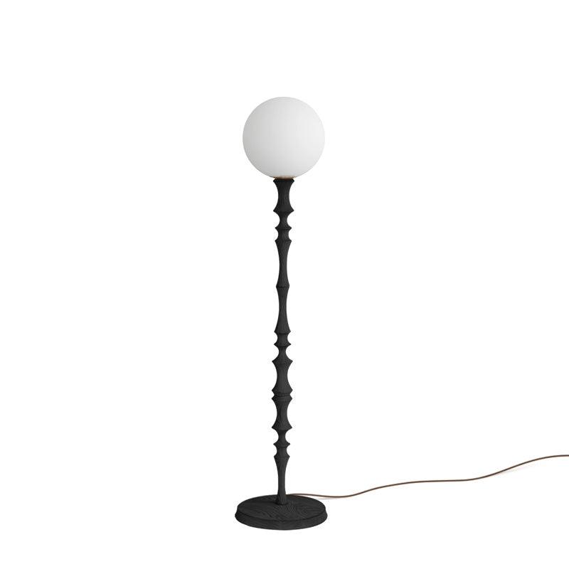 Vilten elegancka lampa stojąca z drewna