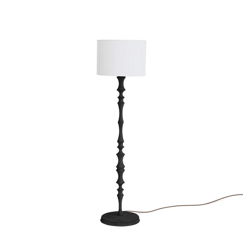 Vilten elegancka lampa stojąca z drewna