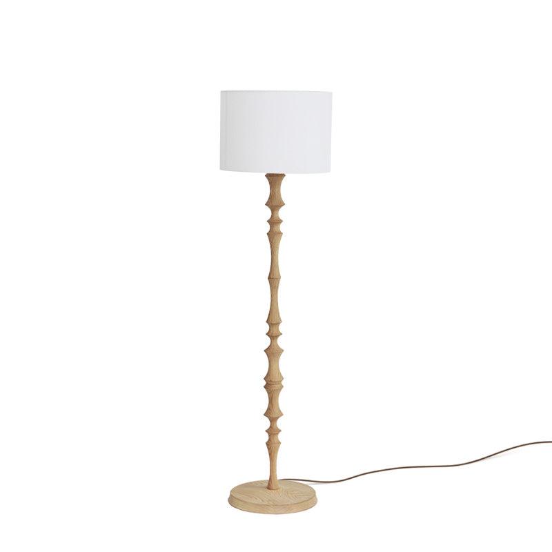 Vilten elegancka lampa stojąca z drewna