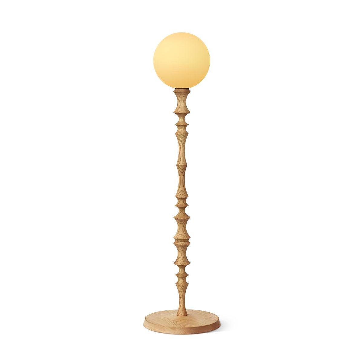 Vilten elegancka lampa stojąca z drewna