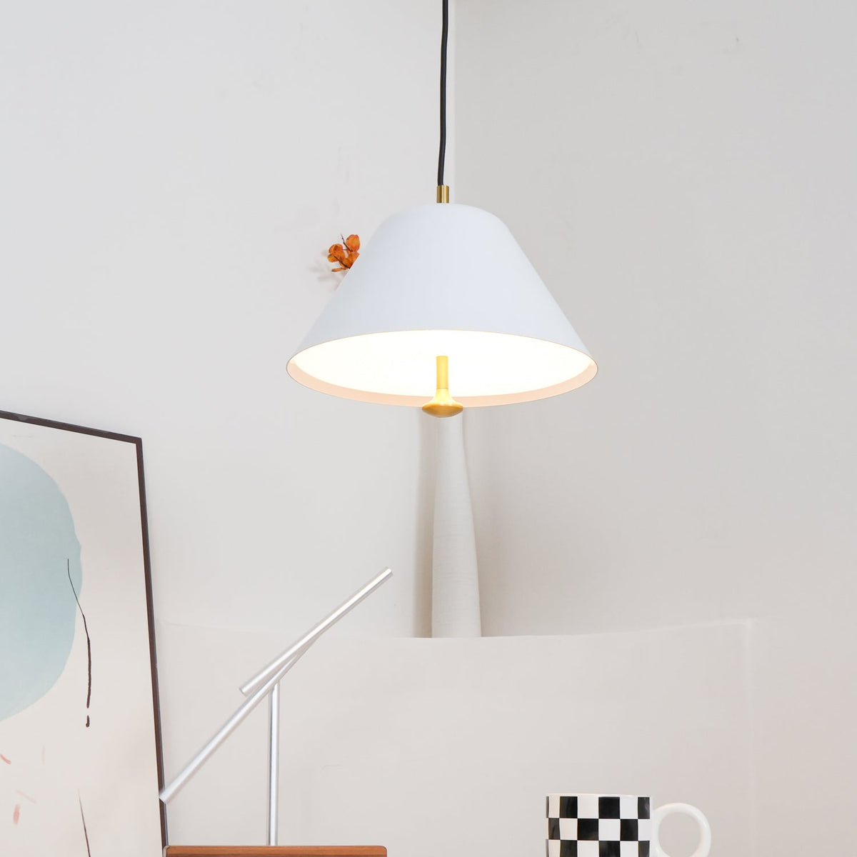 Evir lampa wisząca ze szkła z mosiądzu minimalistyczna