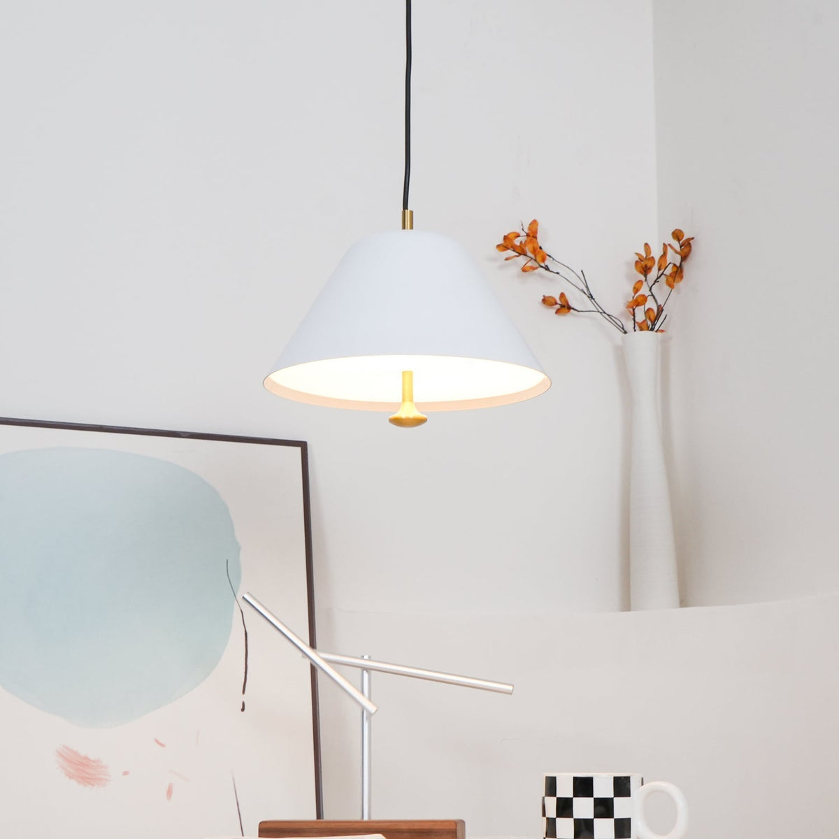 Evir lampa wisząca ze szkła z mosiądzu minimalistyczna