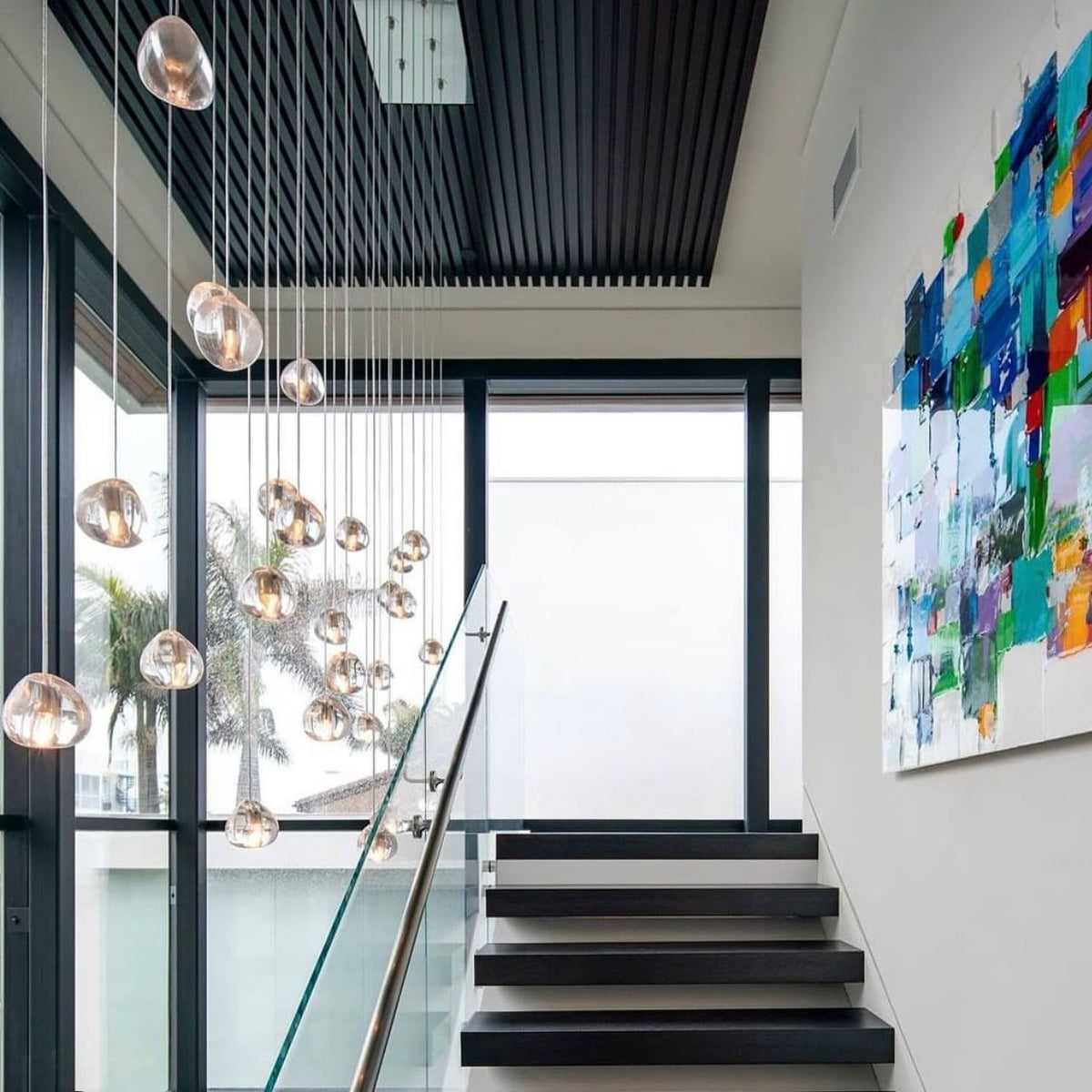 Gevlin żyrandol kryształowy w stylu postmodern luxury wiązany ze szkła
