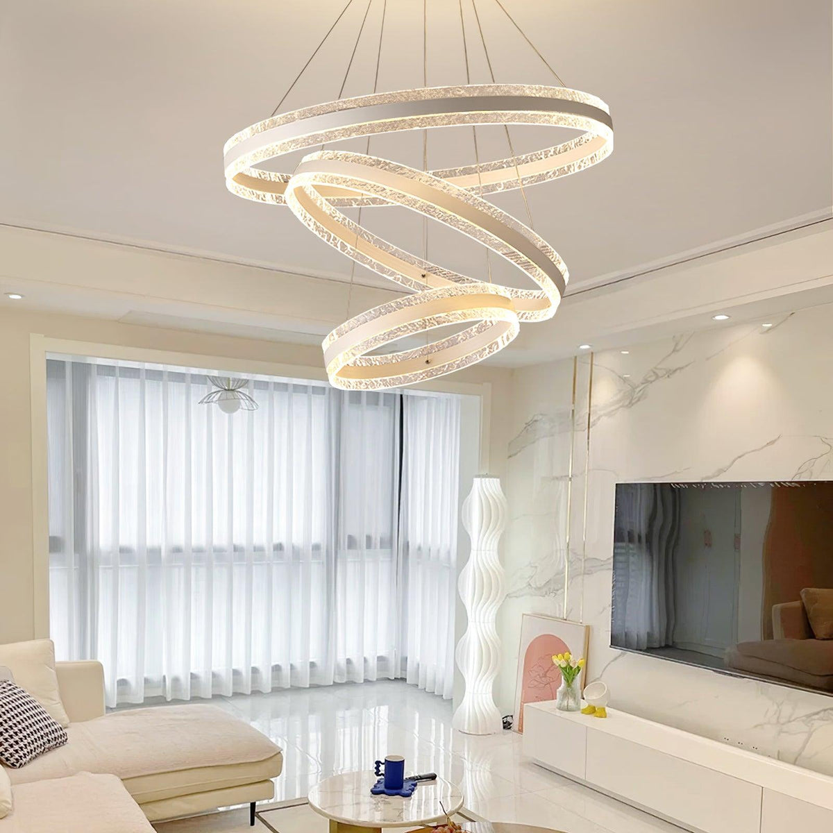 Aroxen lampa wisząca nowoczesna LED okrągłe pierścienie