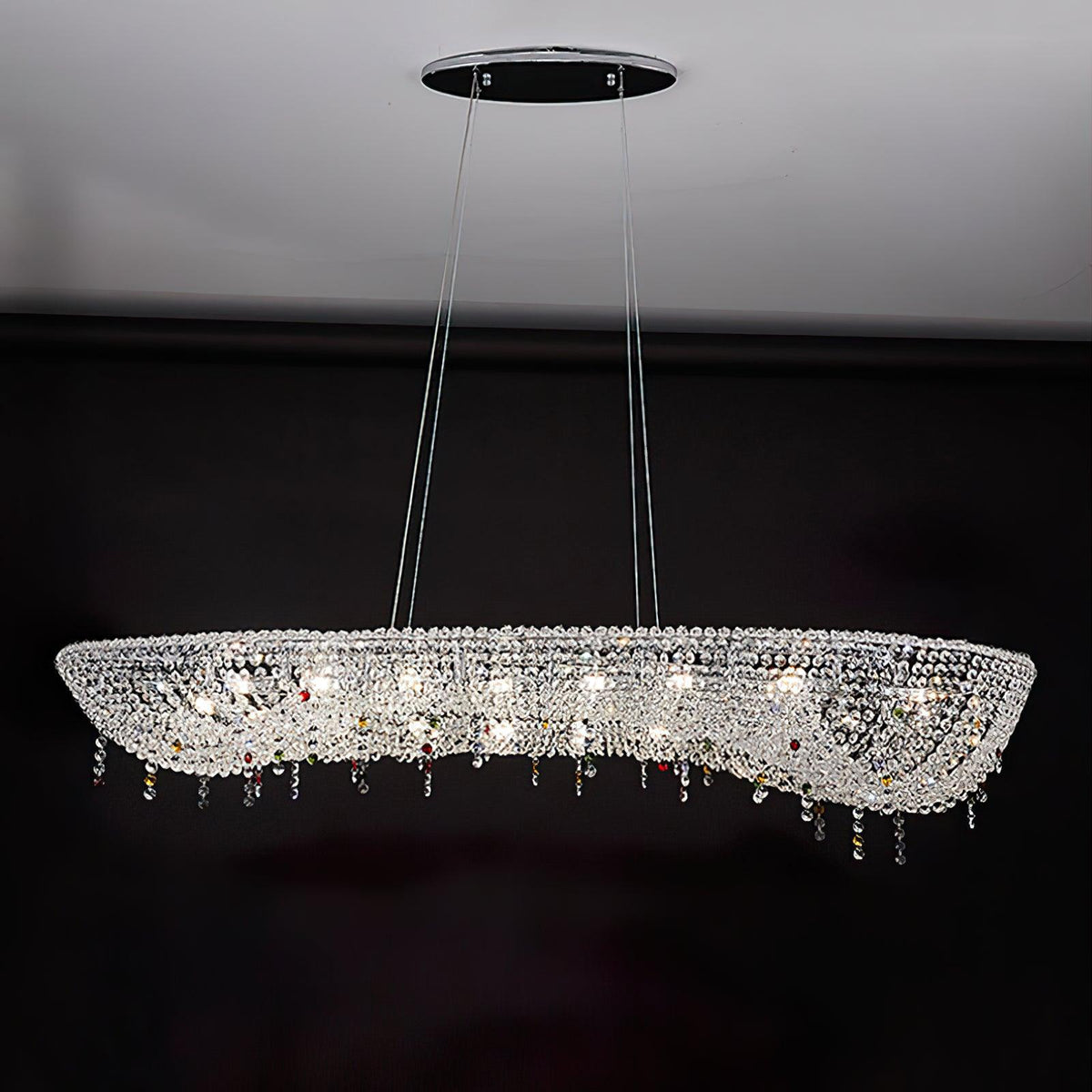 Bior ozdobna lampa wisząca ze szkła kryształowego