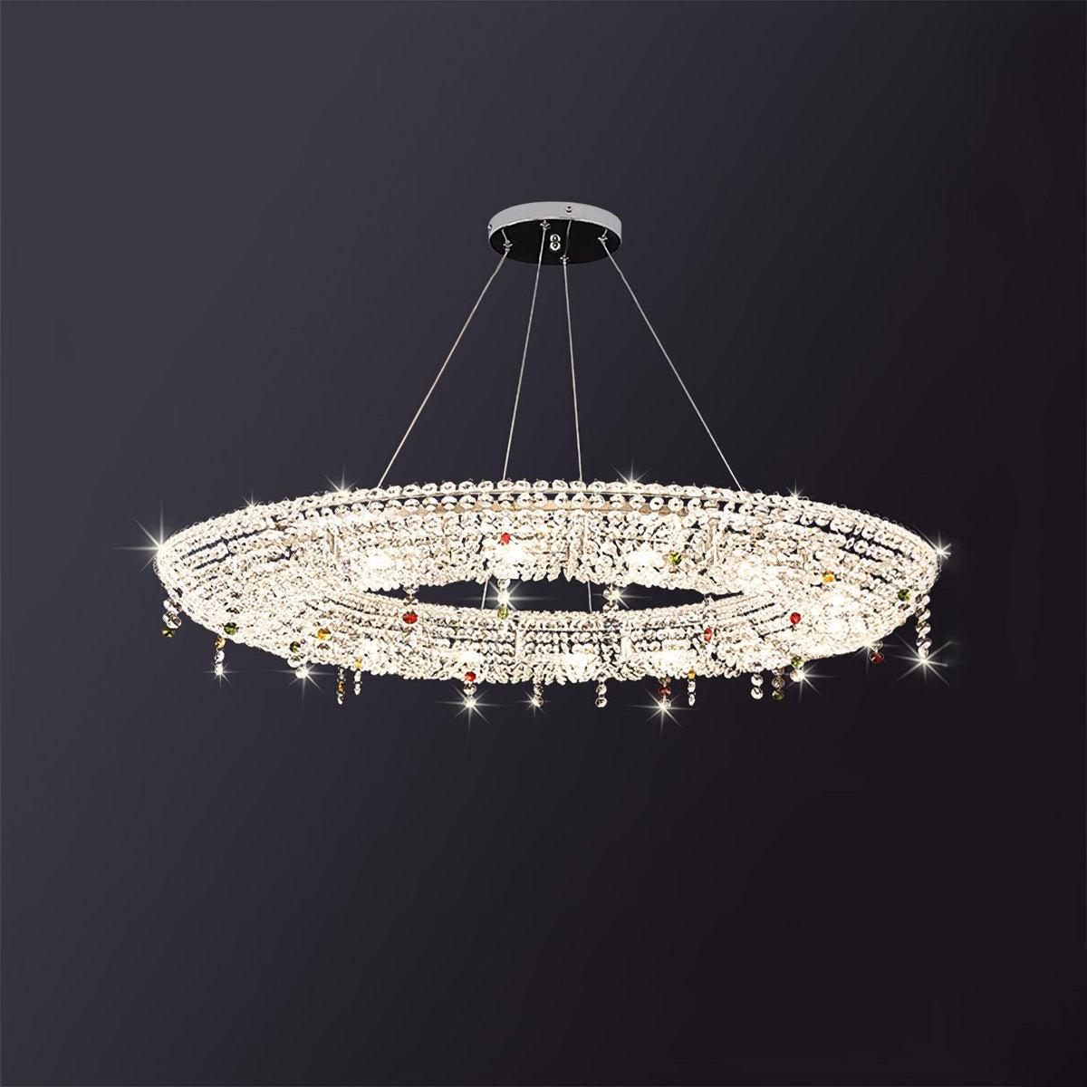 Bior ozdobna lampa wisząca ze szkła kryształowego