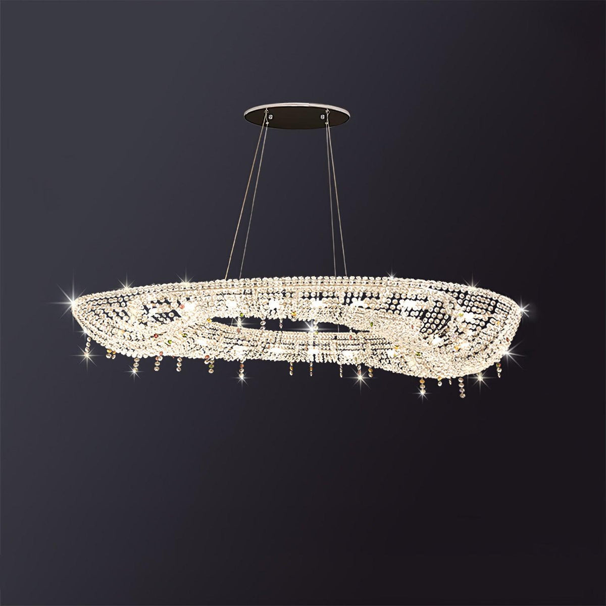 Bior ozdobna lampa wisząca ze szkła kryształowego